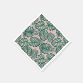 Serviette En Papier Motif de feuille tropicale (Coin)