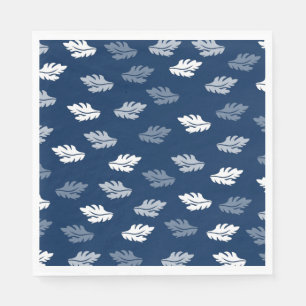 Serviette En Papier Motif de feuilles antiques bleu marine