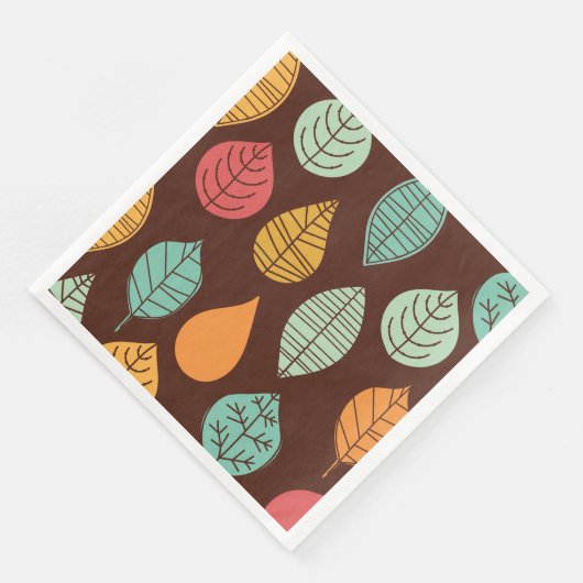 Serviette En Papier Motif de feuilles d'automne moderne (Coin)