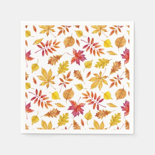 Serviette En Papier Motif de feuilles d'automne rustique pour Thanksgi (Devant)