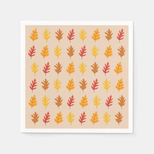 Serviette En Papier Motif de feuilles de chêne (Devant)