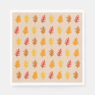 Serviette En Papier Motif de feuilles de chêne
