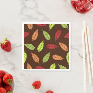 Serviette En Papier Motif de feuilles, feuilles colorées, feuilles d'a
