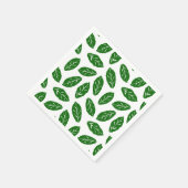 Serviette En Papier Motif de feuilles vertes (Coin)