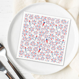 Serviette En Papier motif de feux d'artifice 4 juillet Fête de l'indép