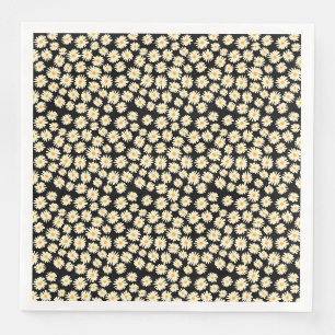 Serviette En Papier Motif de fleur de marguerite blanche orange noir