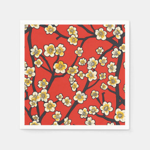 Serviette En Papier Motif de fleur de prunier blanc Meihua chinois rou