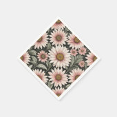 Serviette En Papier motif de fleurs (Coin)