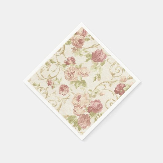 Serviette En Papier Motif de fleurs (Coin)