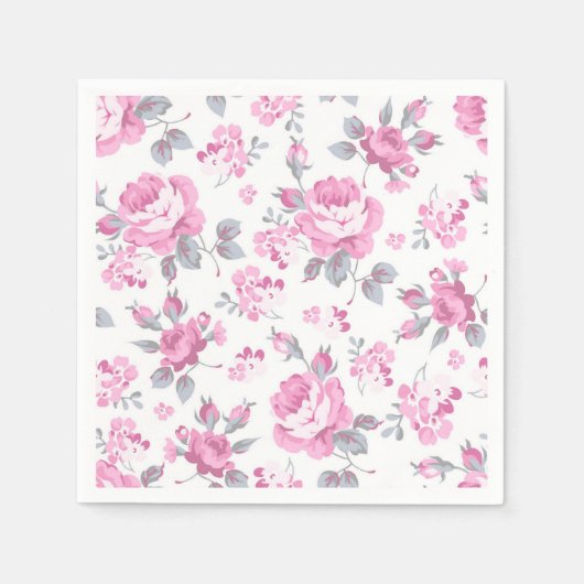 Serviette En Papier Motif de fleurs (Devant)