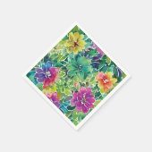 Serviette En Papier Motif de fleurs aquarelle (Coin)