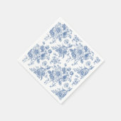 Serviette En Papier Motif de fleurs bleues (Coin)