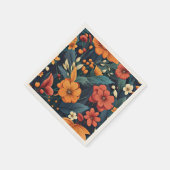 Serviette En Papier Motif de fleurs colorées (Coin)