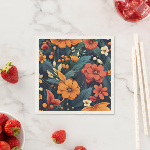 Serviette En Papier Motif de fleurs colorées