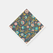 Serviette En Papier Motif de fleurs d'art populaire (Coin)