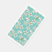 Serviette En Papier Motif de fleurs de citron d'été sur turquoise (Coin)