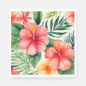 Serviette En Papier Motif de fleurs d'hibiscus tropicaux (Devant)