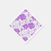 Serviette En Papier Motif de fleurs Hawaiian Hibiscus violet Napkins (Coin)
