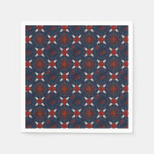 Serviette En Papier Motif de fleurs nordiques blanches et rouges (Devant)