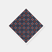 Serviette En Papier Motif de fleurs nordiques blanches et rouges (Coin)