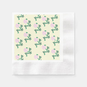 Serviette En Papier Motif de fleurs Roses retro Pastel rose