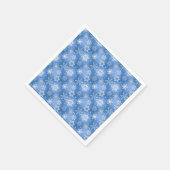 Serviette En Papier Motif de flocon de neige blanc et bleu (Coin)