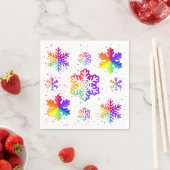 Serviette En Papier motif de flocons arc-en-ciel (En situation)