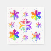 Serviette En Papier motif de flocons arc-en-ciel (Devant)