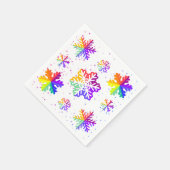 Serviette En Papier motif de flocons arc-en-ciel (Coin)