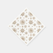 Serviette En Papier Motif de flocons jaunes dorés (Coin)