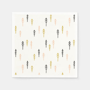 Serviette En Papier Motif de forêt d'arbre de Noël
