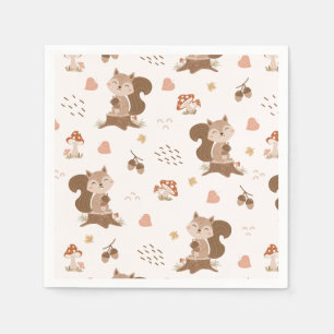 Serviette En Papier Motif de forêt de l'écureuil mou
