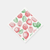 Serviette En Papier Motif de fraises (Coin)