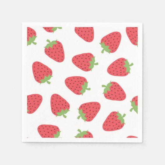 Serviette En Papier Motif de fraises (Devant)