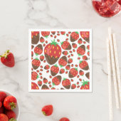 Serviette En Papier Motif de fraises (En situation)