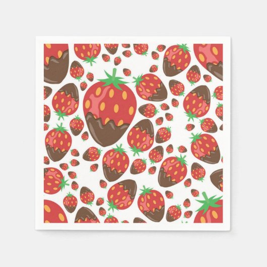 Serviette En Papier Motif de fraises (Devant)