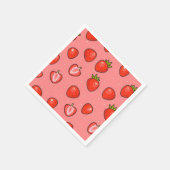 Serviette En Papier Motif de fraises (Coin)