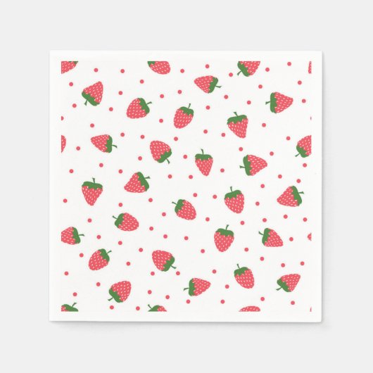 Serviette En Papier Motif de fraises (Devant)