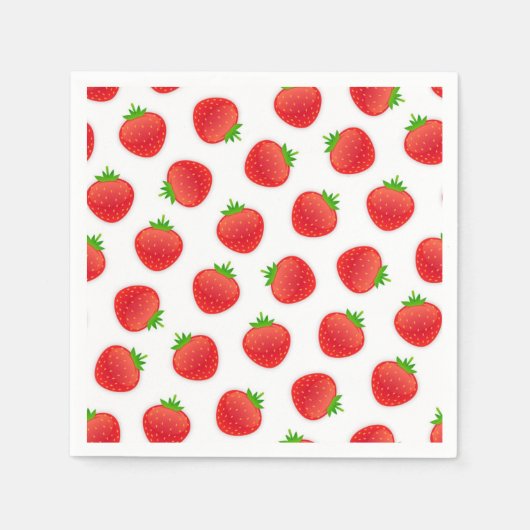 Serviette En Papier Motif de fraises (Devant)