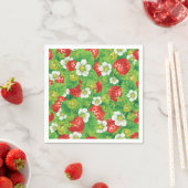 Serviette En Papier Motif de fraises (En situation)