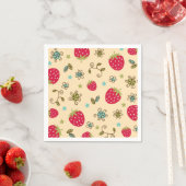 Serviette En Papier Motif de fraises (En situation)