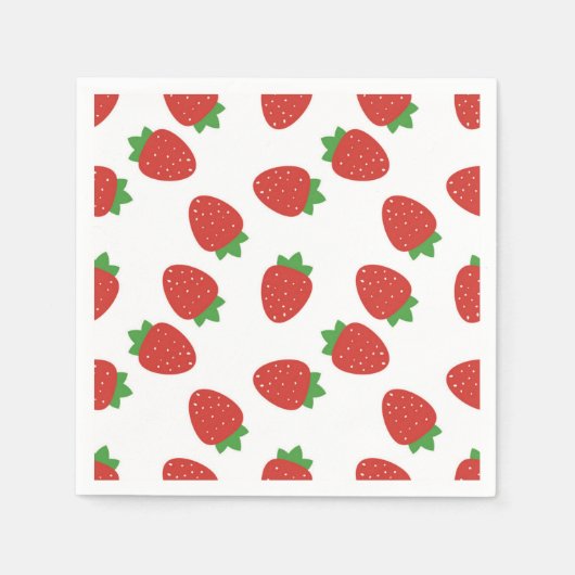 Serviette En Papier Motif de fraises (Devant)