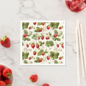 Serviette En Papier Motif de fraises Berry Bliss intemporel (En situation)