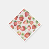 Serviette En Papier Motif de fraises d'aquarelle (Coin)