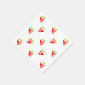 Serviette En Papier Motif de fraises d'aquarelle (Coin)