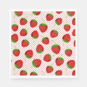 Serviette En Papier Motif de fraises et de points rouges (Devant)