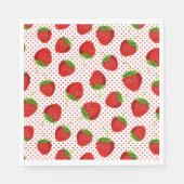 Serviette En Papier Motif de fraises et de points rouges (Devant)