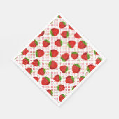Serviette En Papier Motif de fraises et de points rouges (Coin)