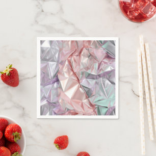 Serviette En Papier Motif de froissement de feuille métallique