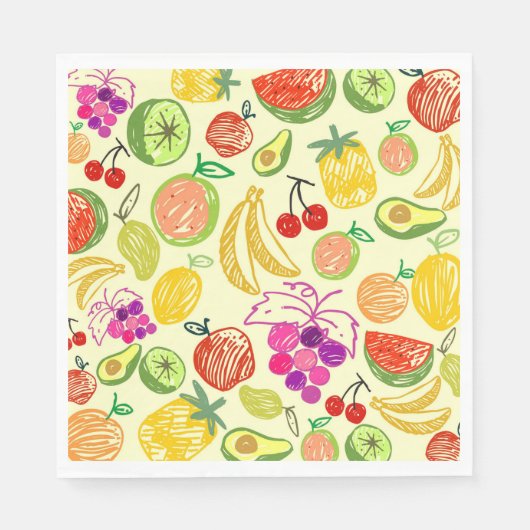 Serviette En Papier Motif de fruits (Devant)